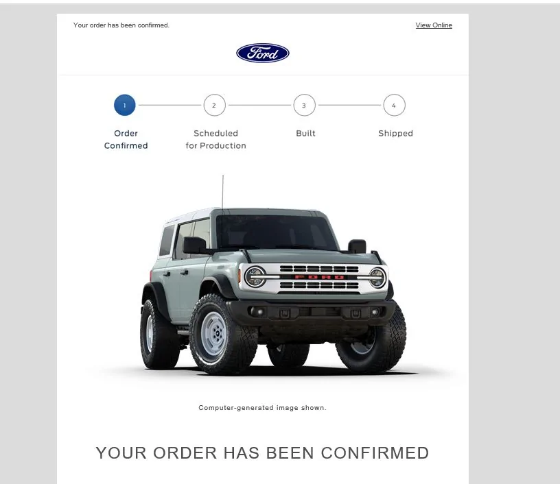 Ford Bronco Heritage order 3/27 SnipImag