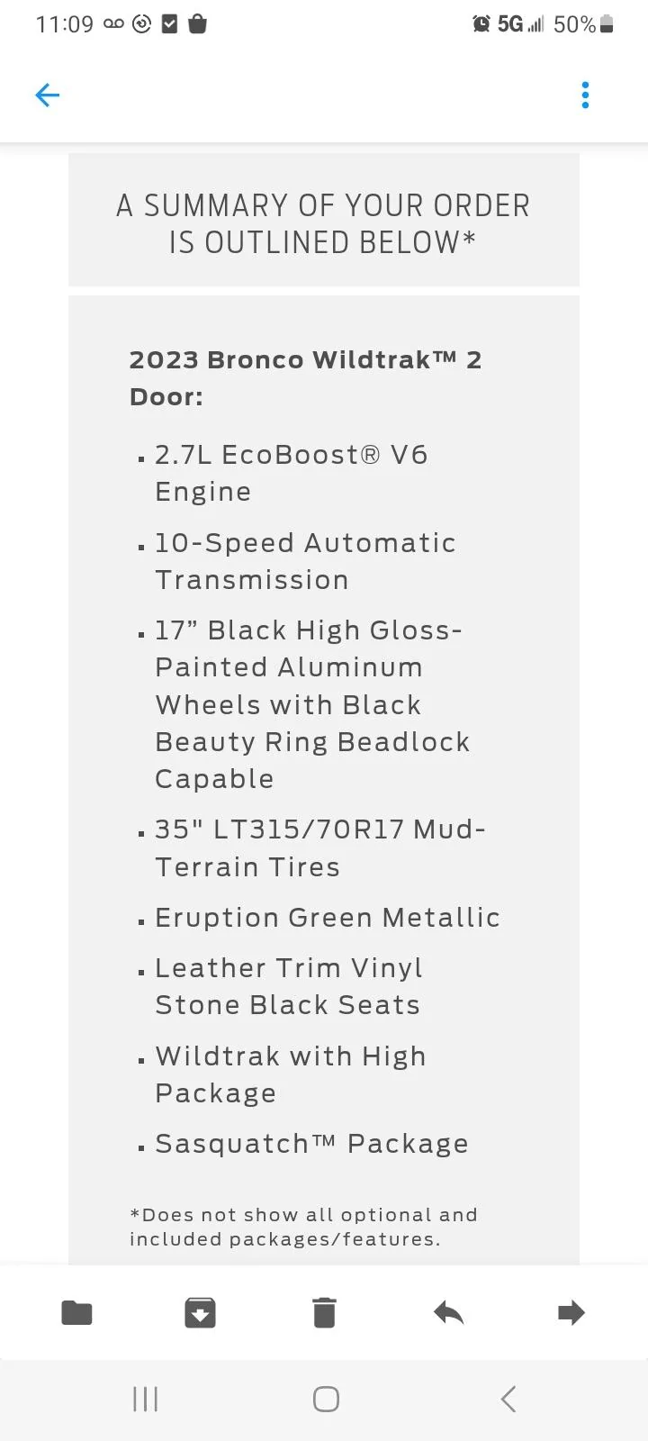 Ford Bronco Placed my 2023 Bronco Order! ... Post Yours! Screenshot_20230327_110918_Email
