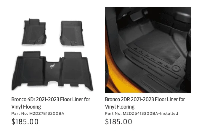 Ford Bronco All Weather Floor Liners - Black Diamond 1679962653960