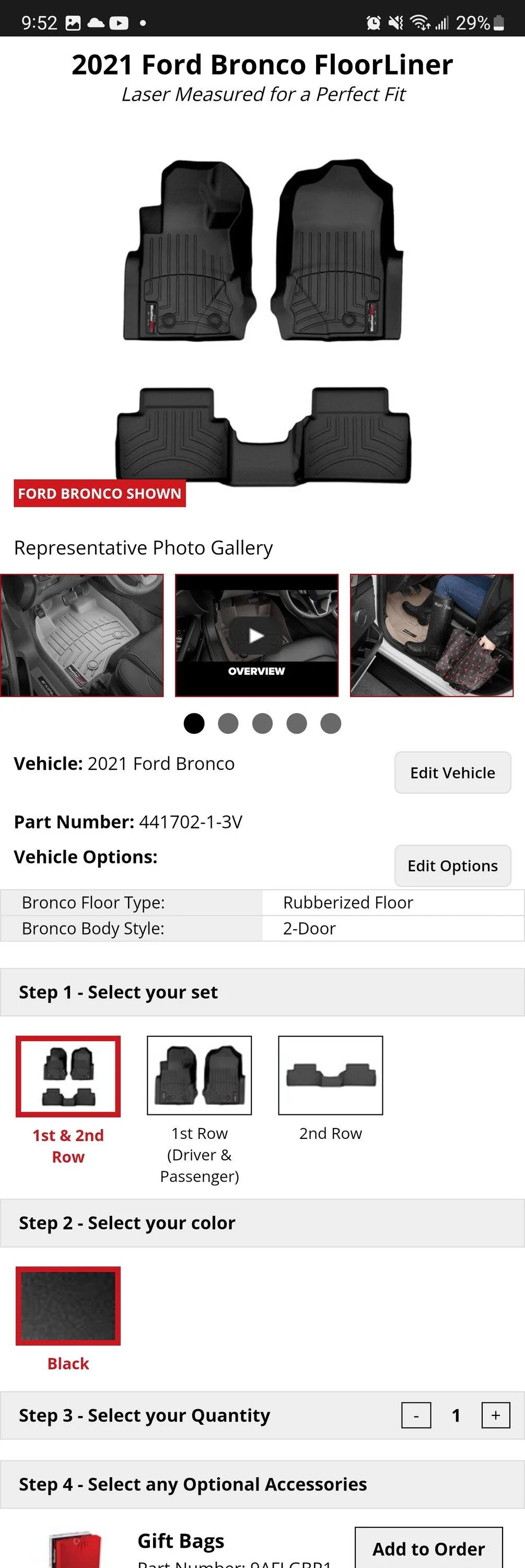 Ford Bronco Weathertech for 2door with rubberized floors Screenshot_20230327_215226_Chrom