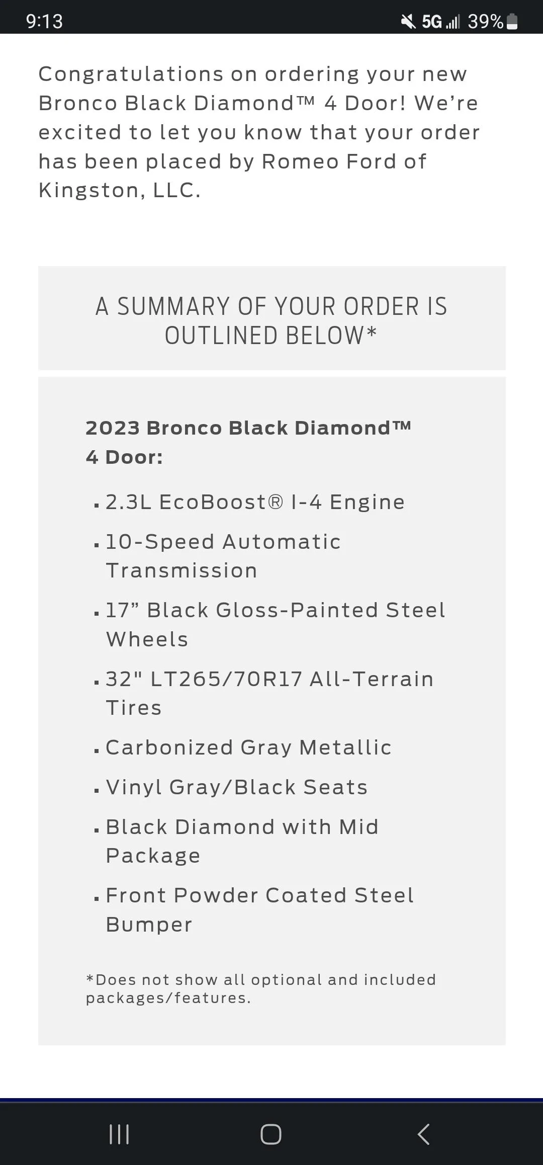 Ford Bronco Placed my 2023 Bronco Order! ... Post Yours! Screenshot_20230327_211356_Chrom