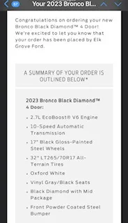 Ford Bronco Placed my 2023 Bronco Order! ... Post Yours! Picture2