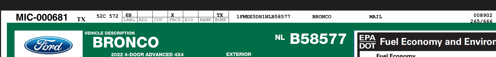 Ford Bronco Window Sticker Build date ??? Sticker no date.PNG