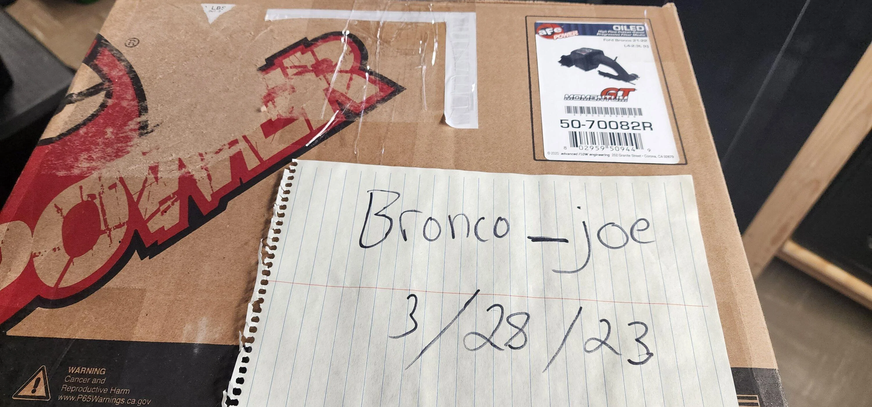 Ford Bronco Afe power 2.3 intake blue filter $360 20230328_105233