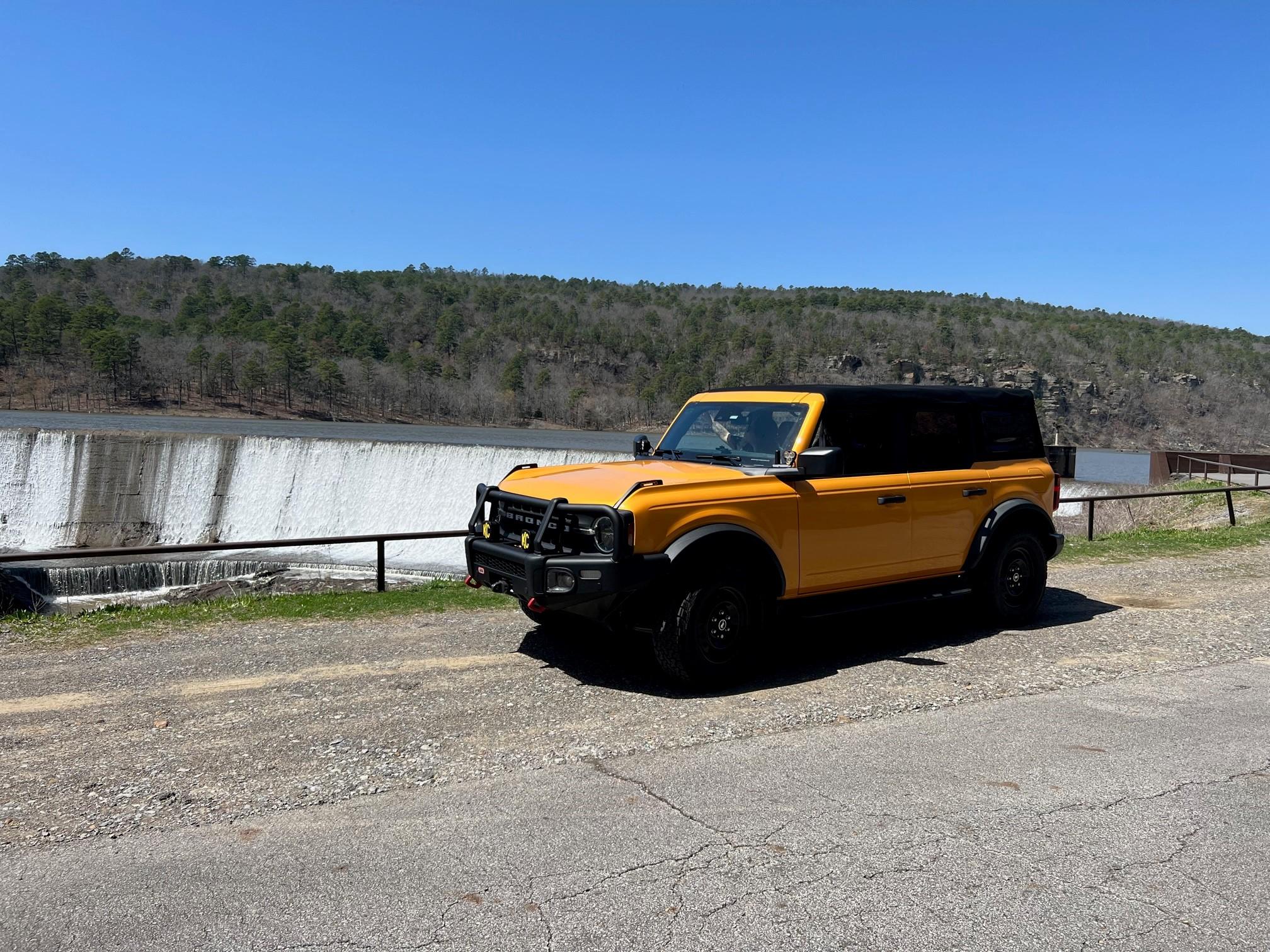 Ford Bronco CYBER ORANGE Bronco Club Robbers waterfall