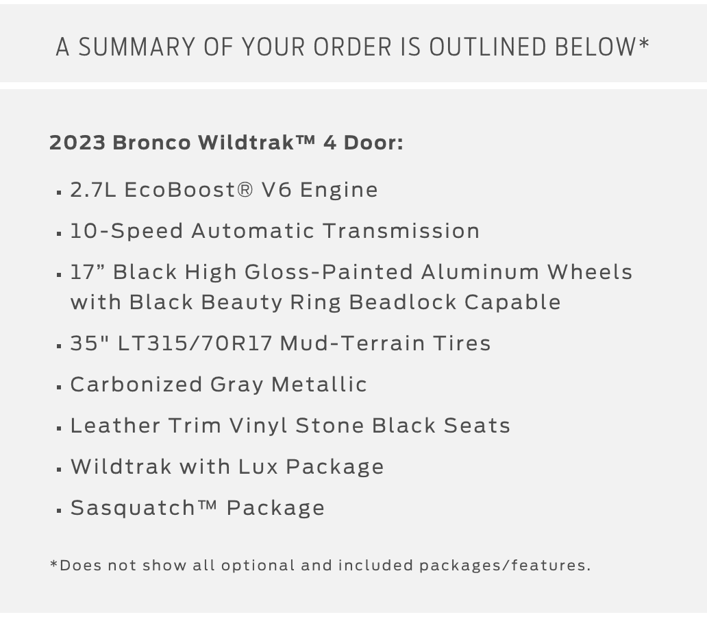 Ford Bronco Placed my 2023 Bronco Order! ... Post Yours! Screenshot 2023-03-29 at 11.50.24 AM