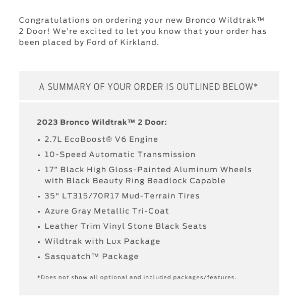 Ford Bronco Placed my 2023 Bronco Order! ... Post Yours! Screen Shot 2023-03-29 at 9.34.11 AM