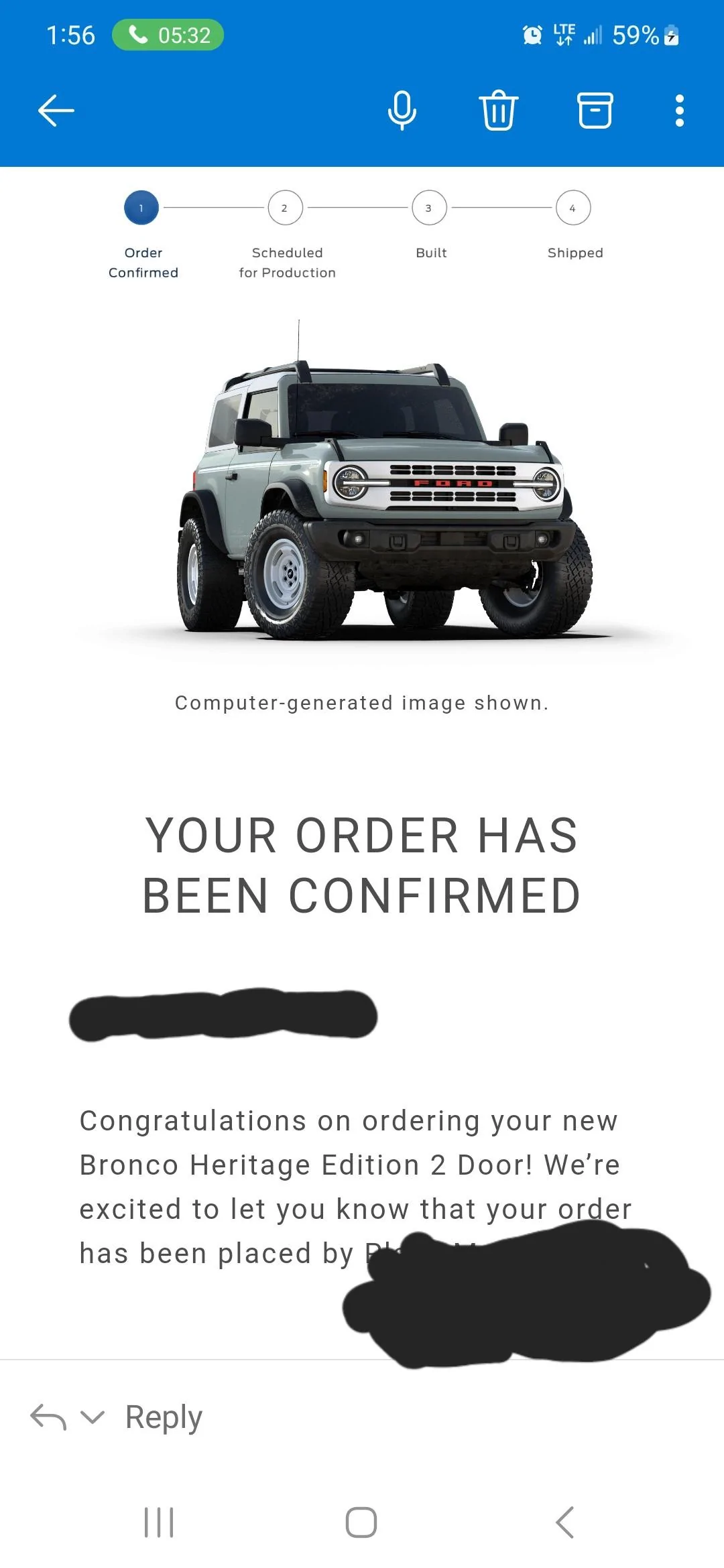 Ford Bronco Placed my 2023 Bronco Order! ... Post Yours! Screenshot_20230327_135624_Outlook