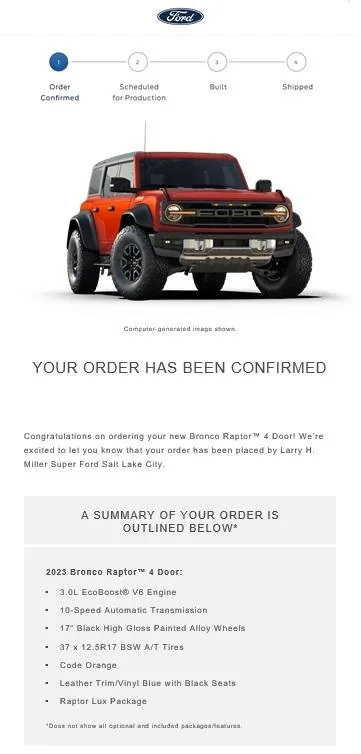 Ford Bronco Placed my 2023 Bronco Order! ... Post Yours! 2023 Orange Raptor Confirmed
