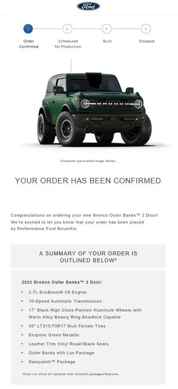 Ford Bronco Placed my 2023 Bronco Order! ... Post Yours! 2023 Outer Banks Confirmed
