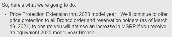 Ford Bronco Ultimate 2023MY PRICE PROTECTION Flowchart Capture-Price Protection