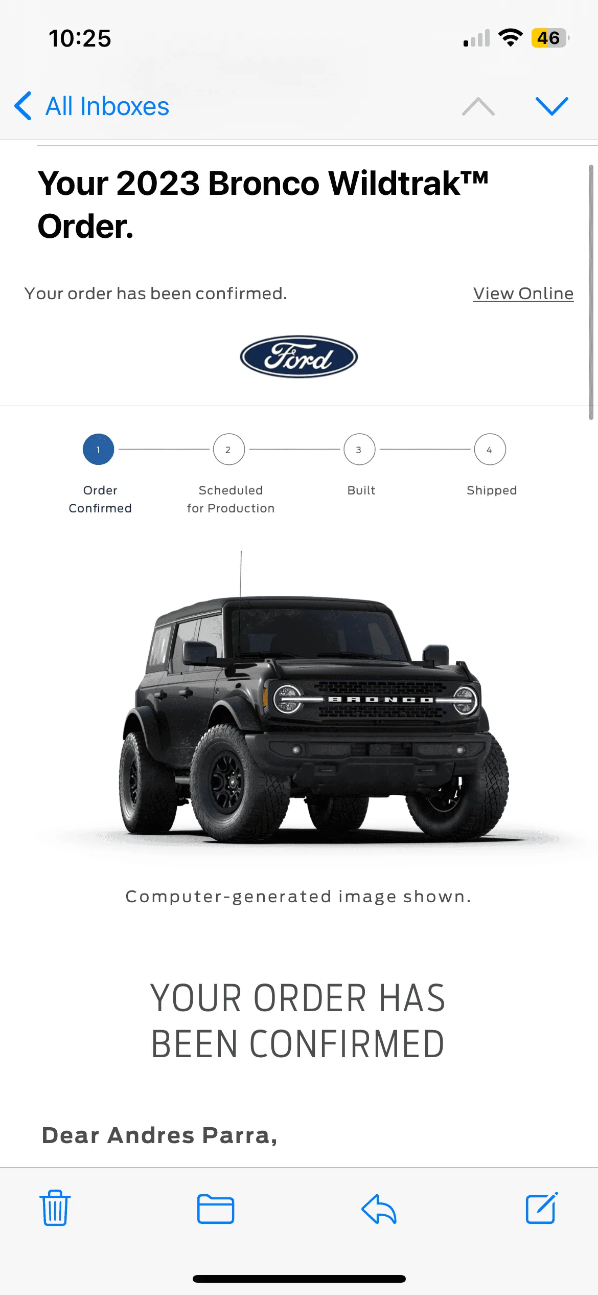 Ford Bronco Placed my 2023 Bronco Order! ... Post Yours! E76DDC7C-7341-409B-B5F0-7BE71AC94B99