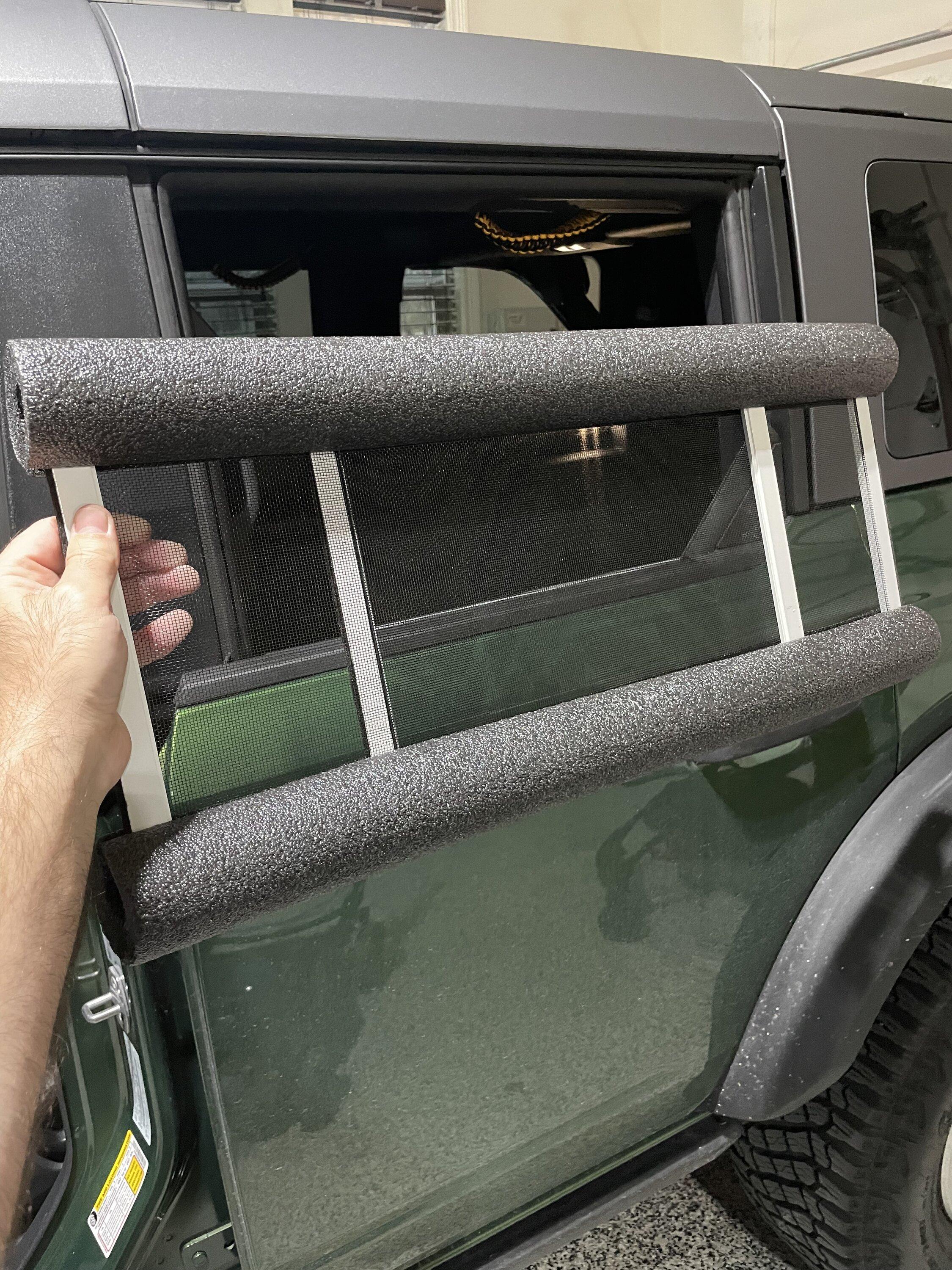 Ford Bronco Low-cost window screen / vent for camping/sleeping in Bronco screen2