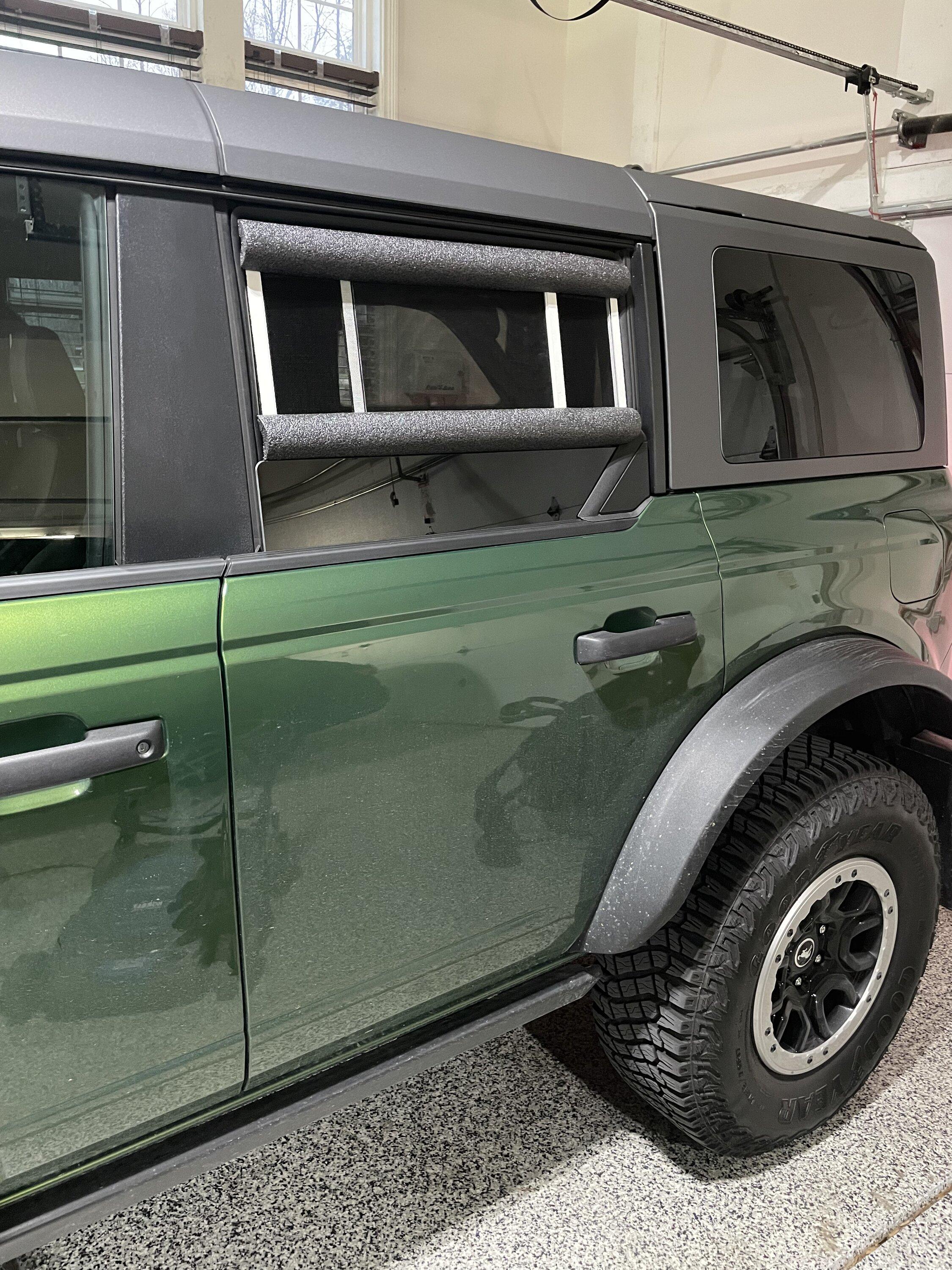 Ford Bronco Low-cost window screen / vent for camping/sleeping in Bronco window screen