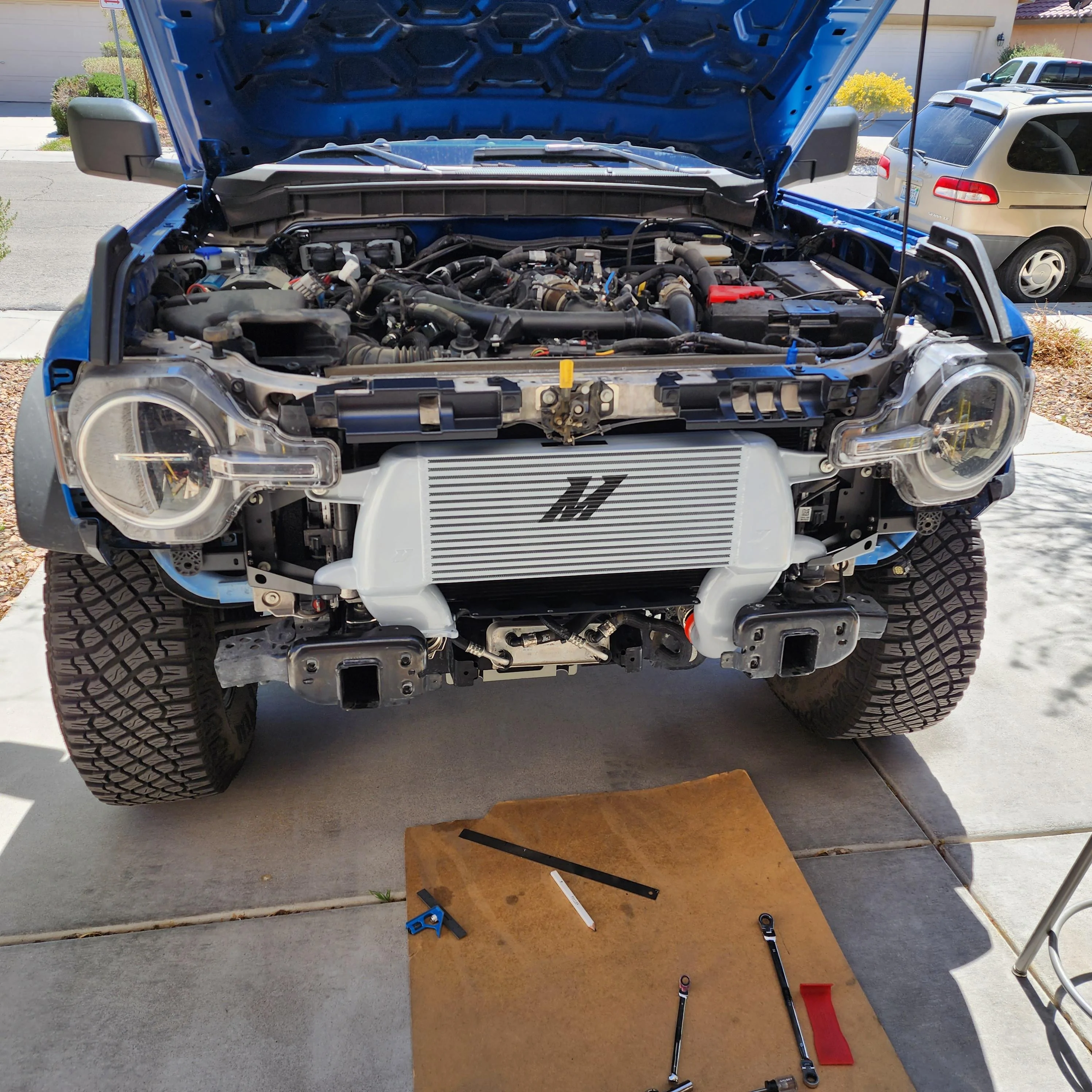 Ford Bronco Mishimoto High Mount IC Installed 20230402_132506