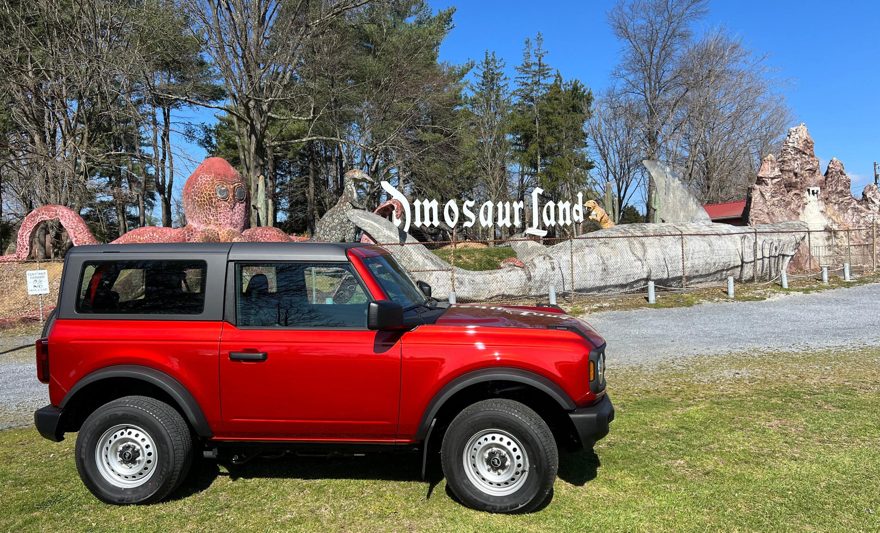 Ford Bronco Westward HO! Cross-Country Delivery Trip in Base Bronco -- Maryland > Nevada 03dinos.JPG