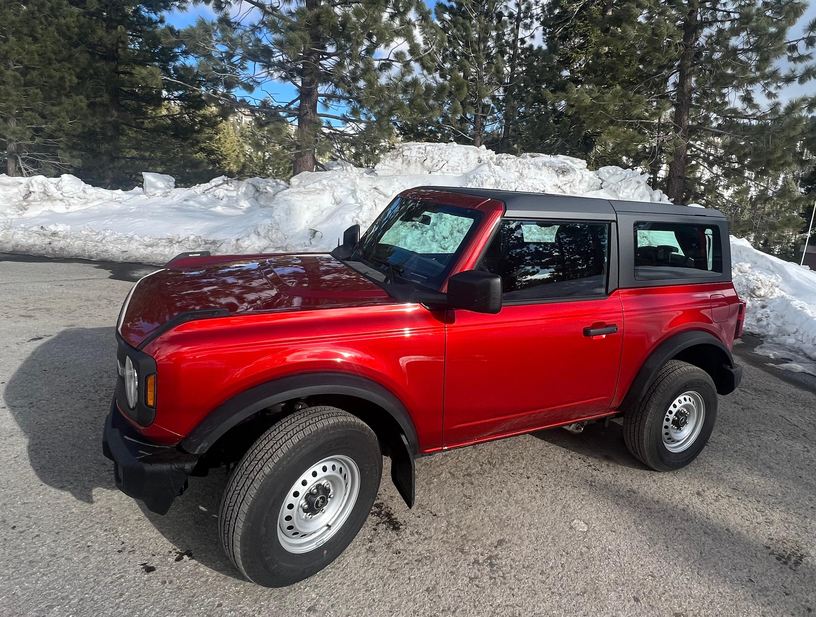 Ford Bronco Westward HO! Cross-Country Delivery Trip in Base Bronco -- Maryland > Nevada 08snowbank.JPG
