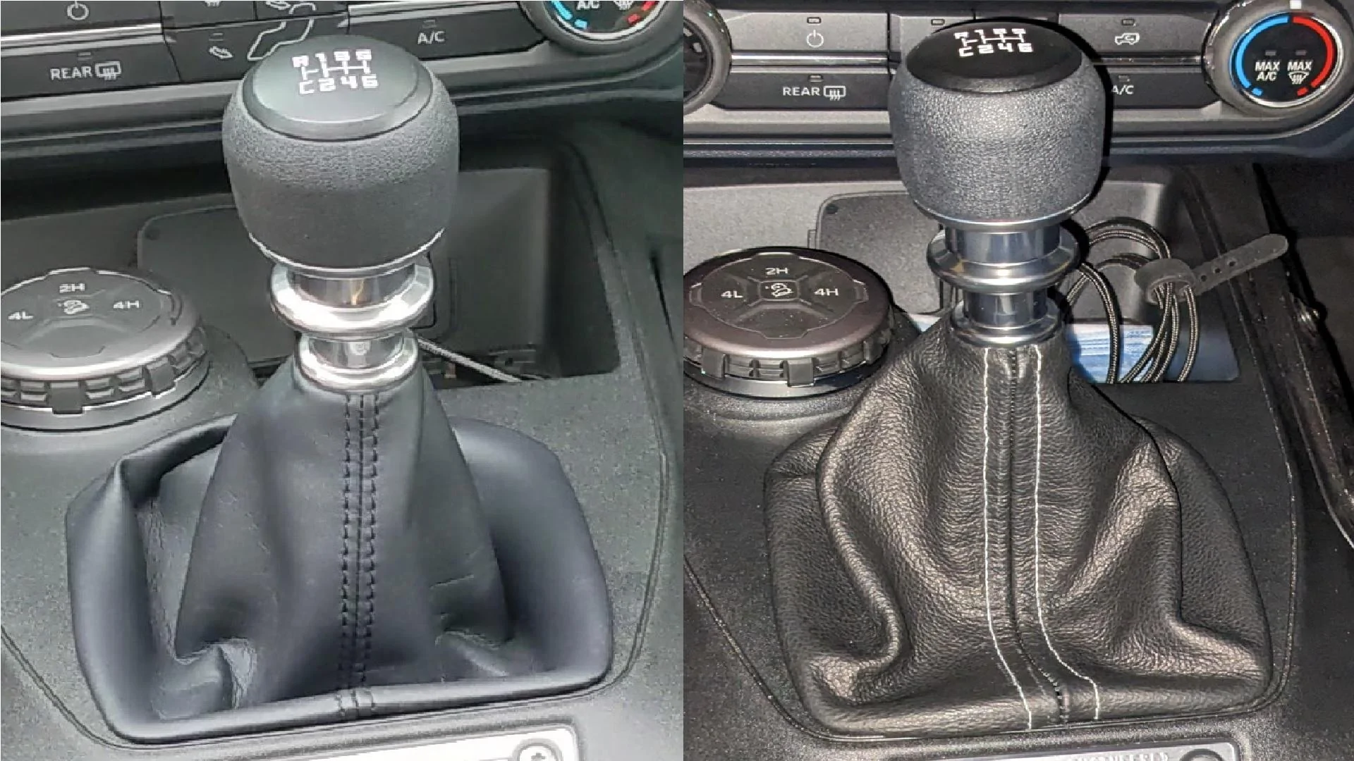 Ford Bronco DIY custom stitched leather manual shift boot! Thum