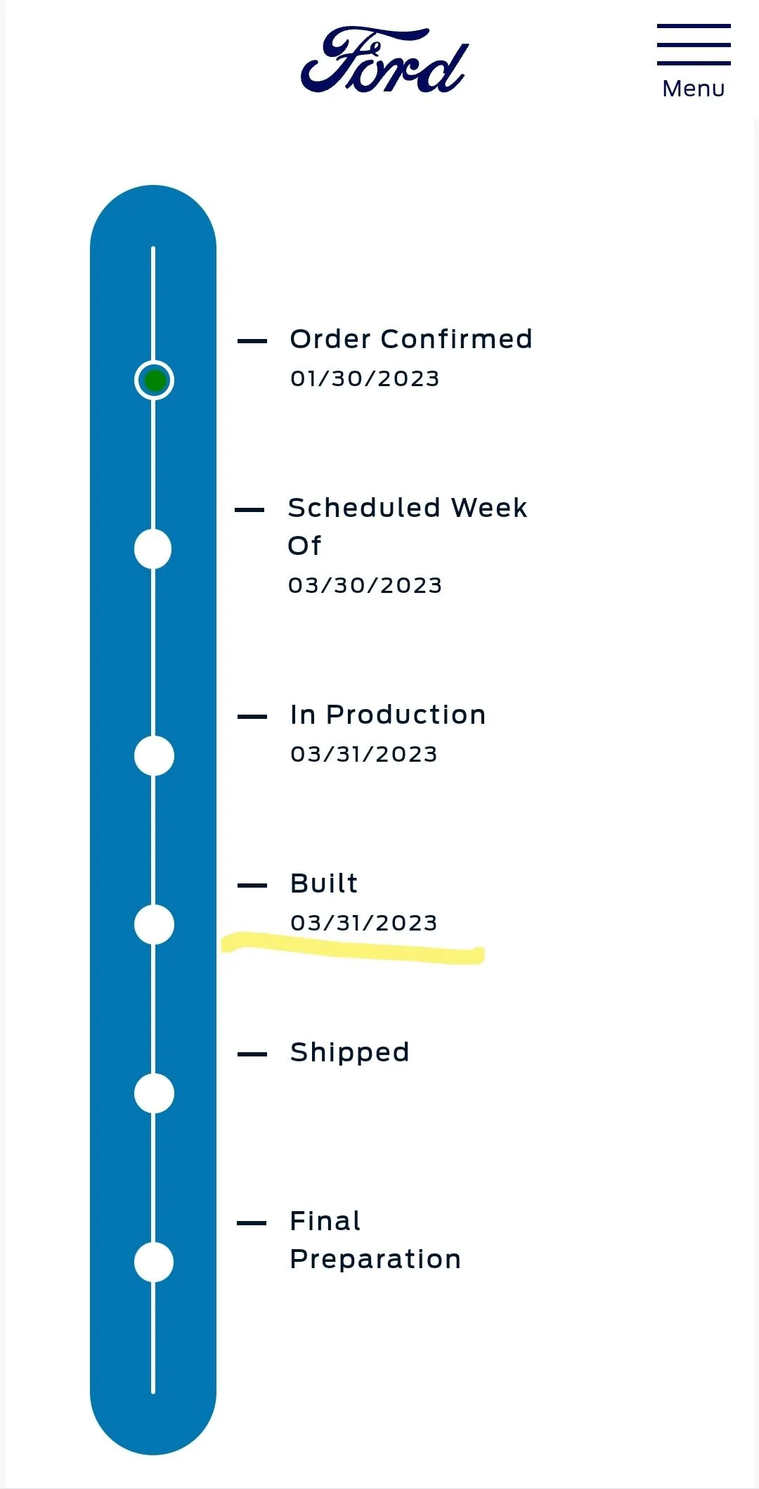 Ford Bronco Order Tracker Went Backwards? Screenshot_20230405_183051_Chrom