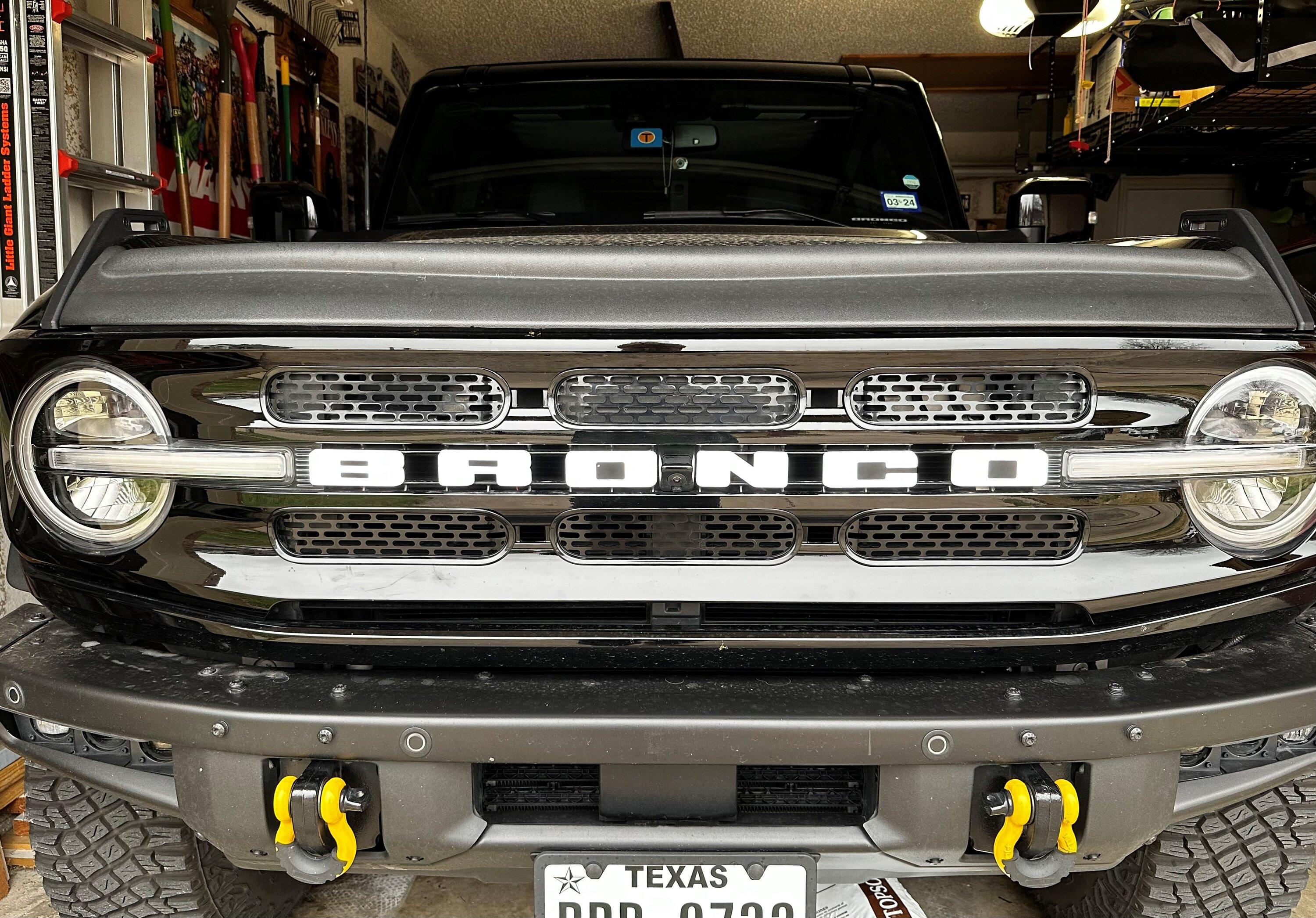 Ford Bronco IAG light up grille letters grill inserts