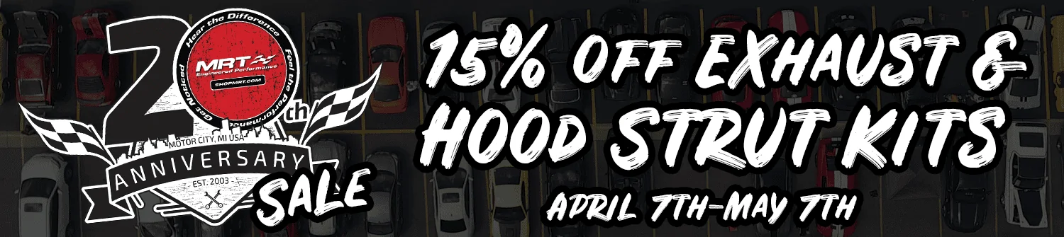Ford Bronco MRT 20th Anniversary Sale – 15% off Bronco Exhaust and Hood Strut Kits full sale banner