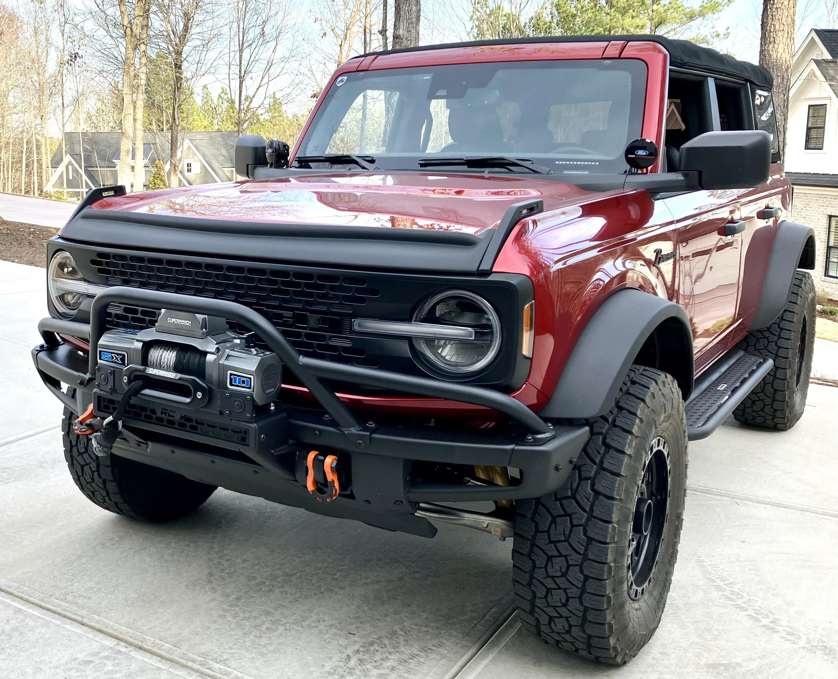 Ford Bronco Damage while using winch on improperly installed Rough Country High Mount A68964C2-2FAB-4CEA-BD89-3EF7787F0CA8