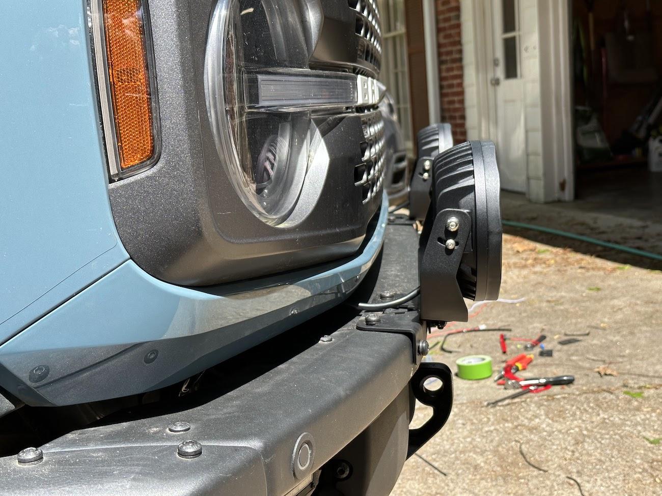 Ford Bronco Tricky Motorsports Bumper Light Brackets x Auxbeam Round LED Offroad Lights IMG_0056