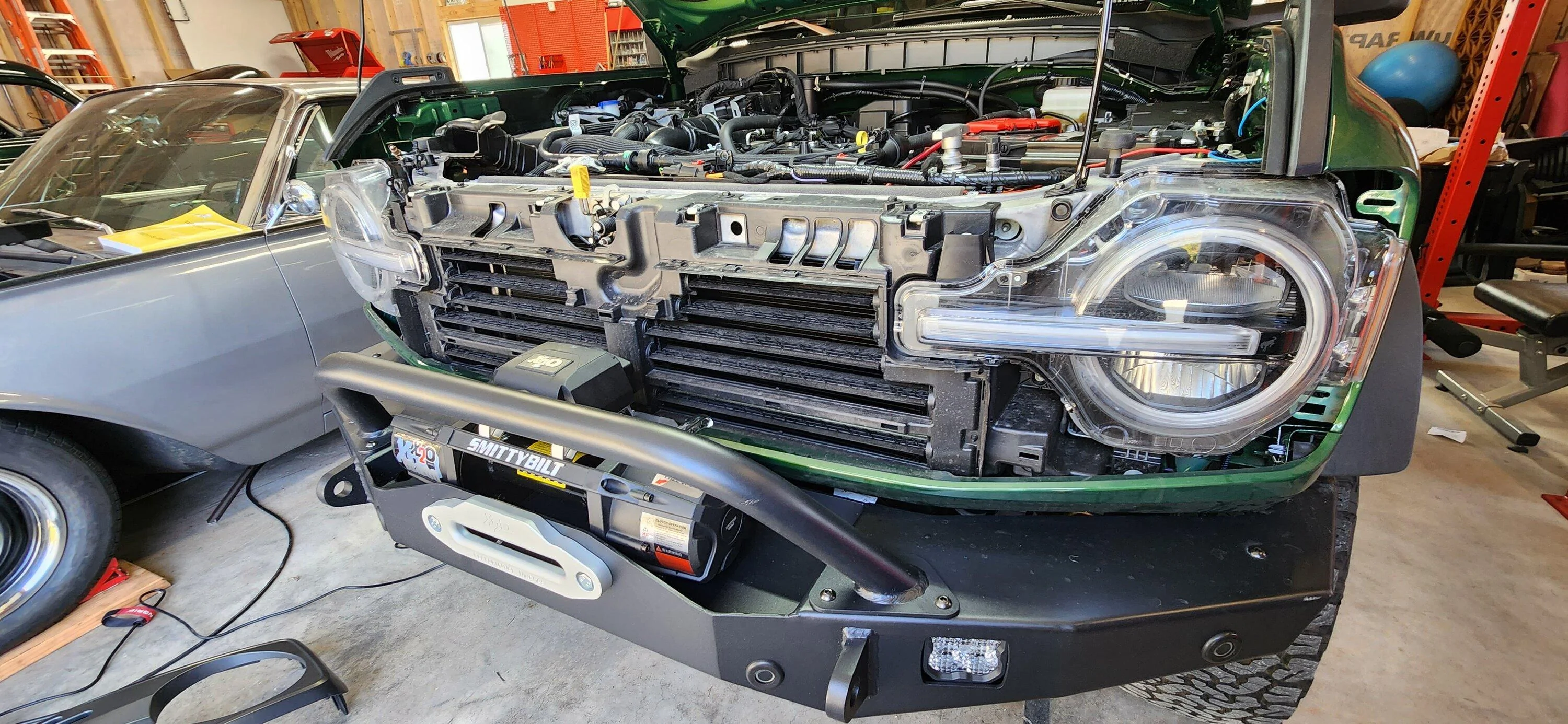 Ford Bronco Damage while using winch on improperly installed Rough Country High Mount 20230316_122216