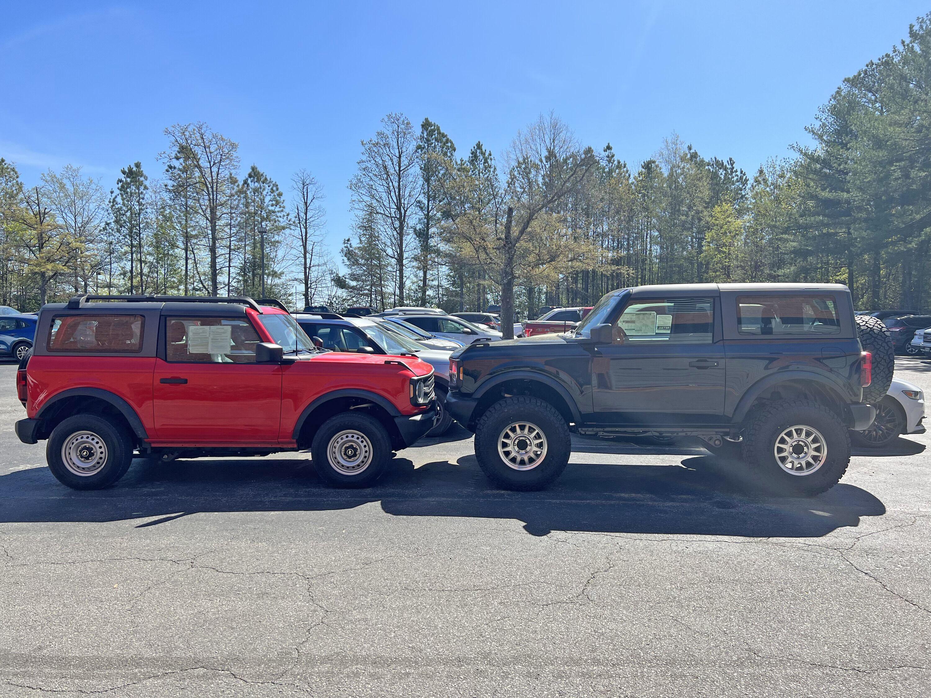 Ford Bronco Before & After (stock 2dr Base vs. 3.5” lift + 37’s). What a difference! IMG_3600
