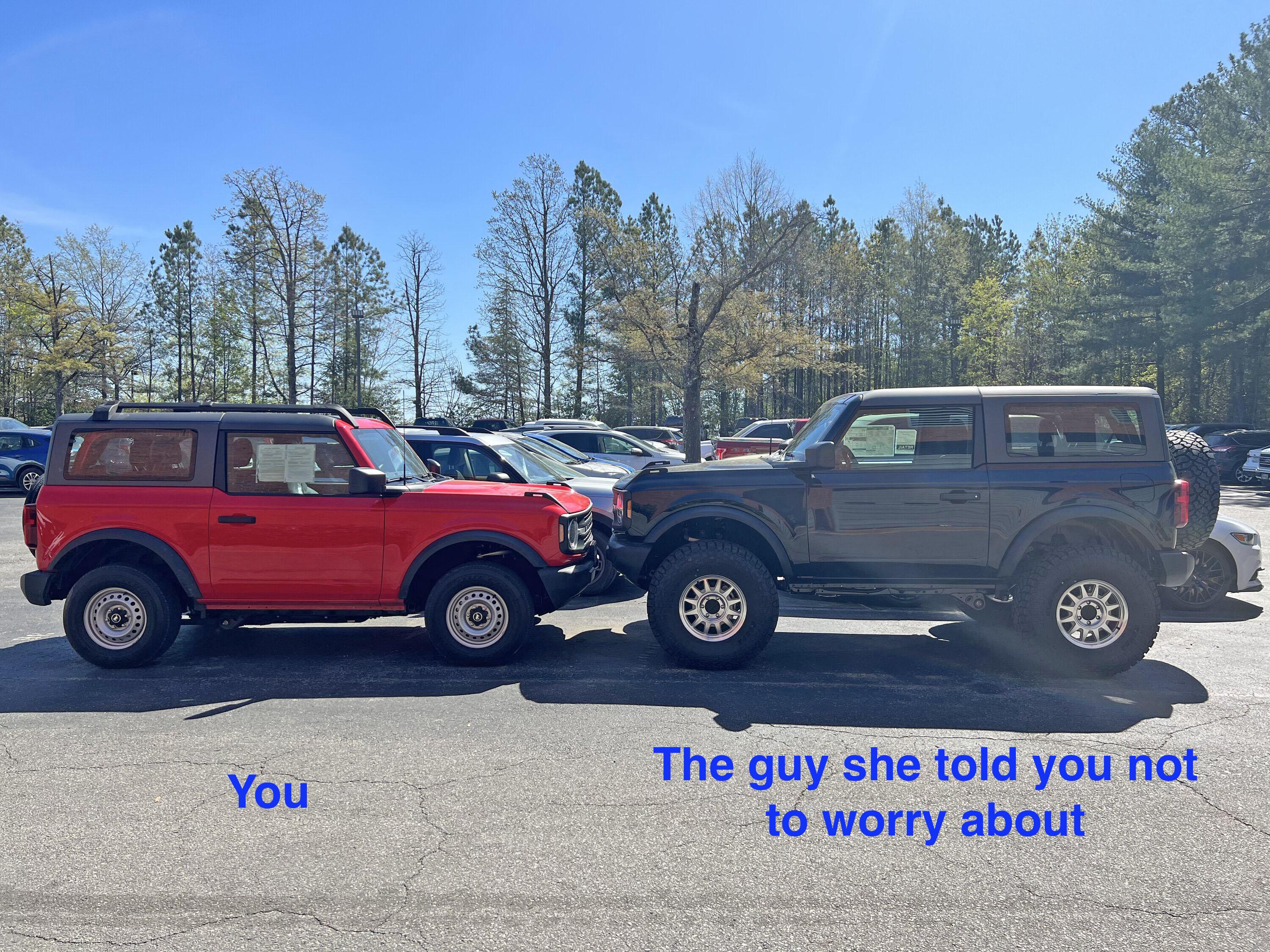 Ford Bronco Before & After (stock 2dr Base vs. 3.5” lift + 37’s). What a difference! IMG_3600