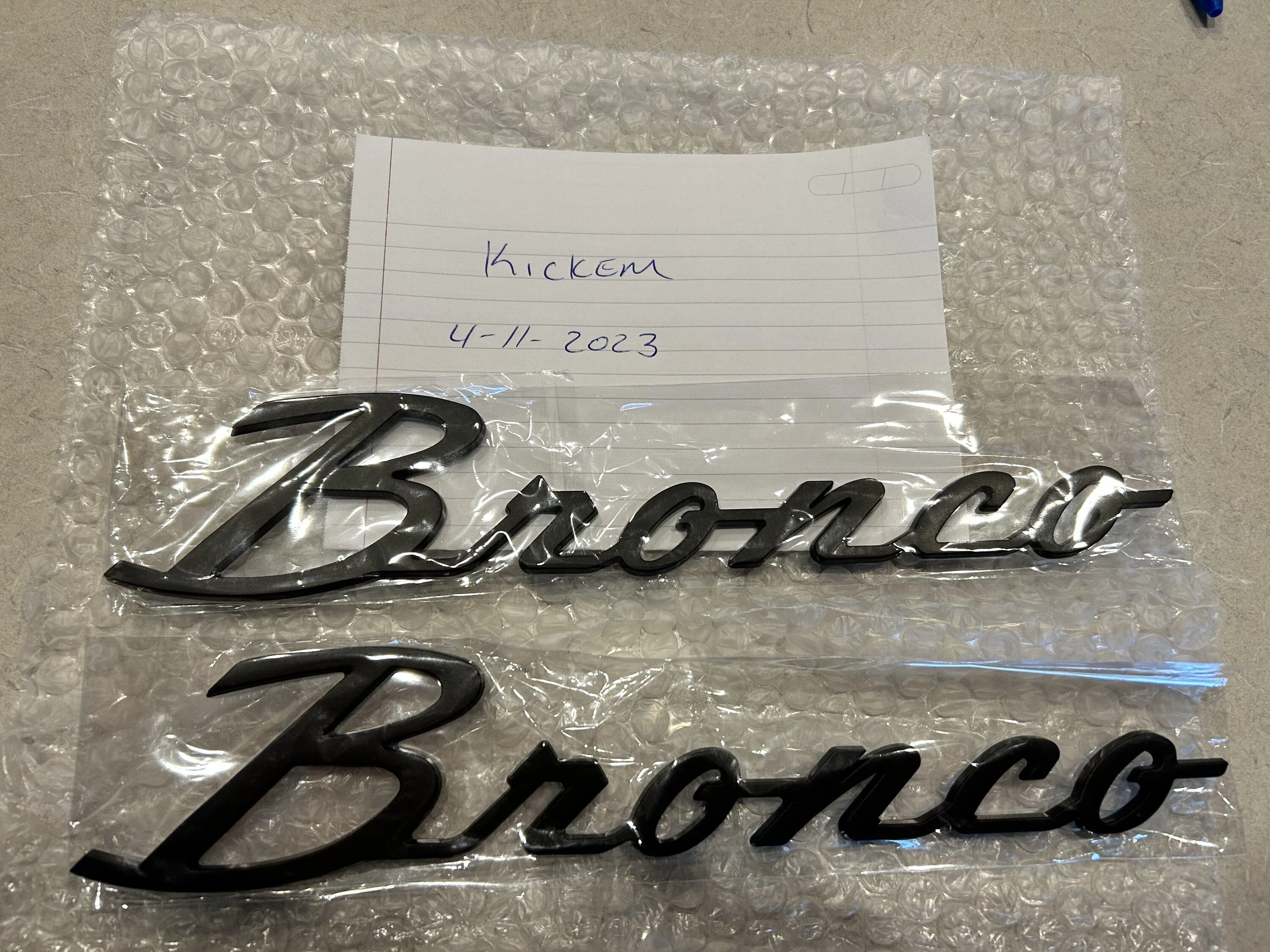 Ford Bronco **SPF** Bronco Depot Script Badges - Flat Black 177AF29D-821F-4DF3-A900-93A58396BF97
