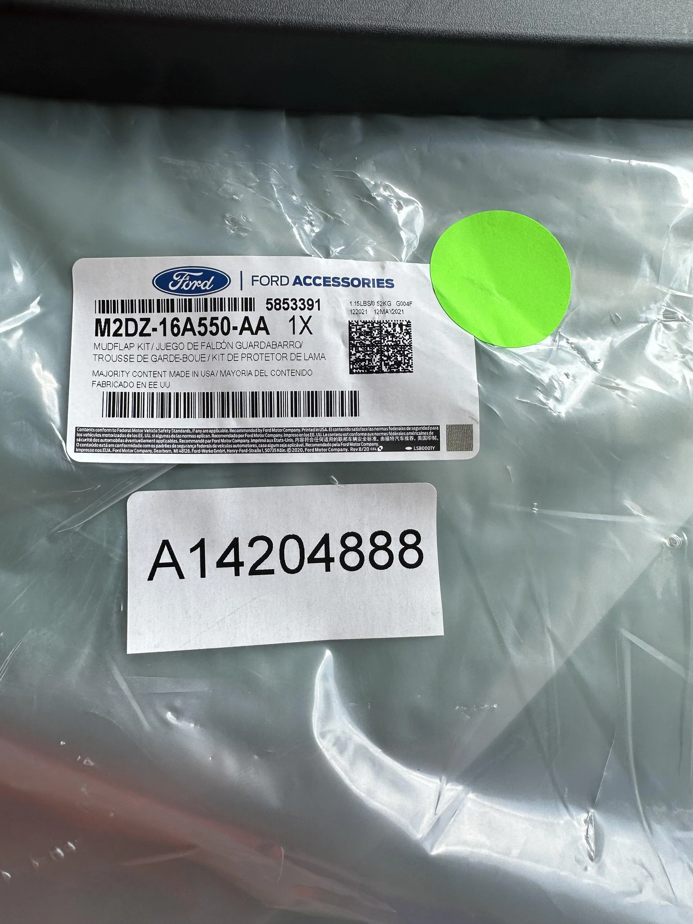 Ford Bronco Ford OEM Front Mud Flaps M2DZ-16A550-AA IMG_7530