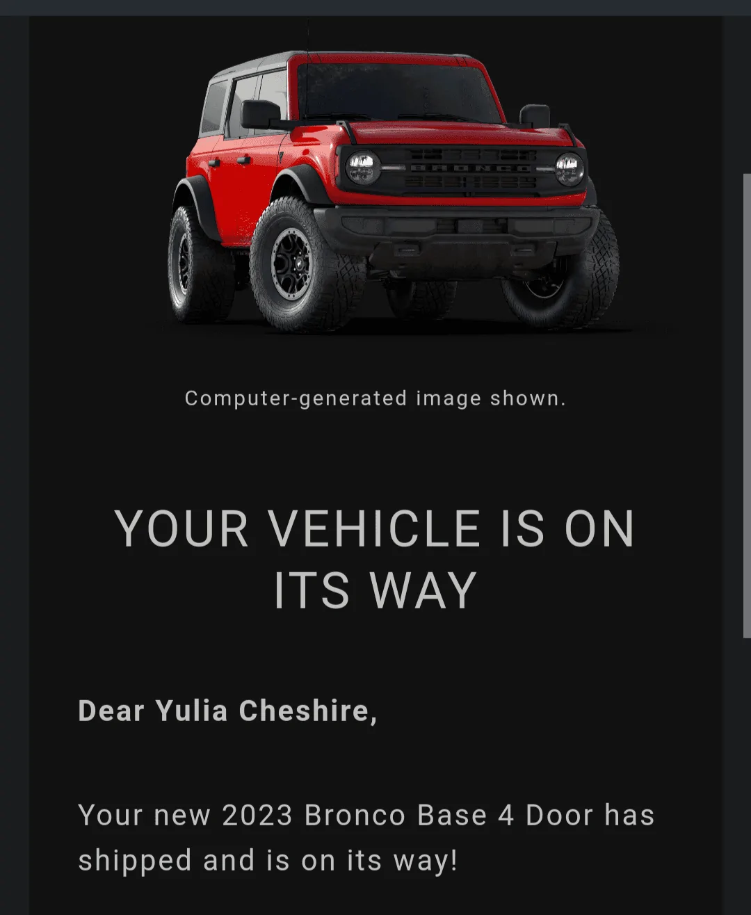 Ford Bronco Bronco Build Week 4/10/2023 Screenshot_20230415-075745