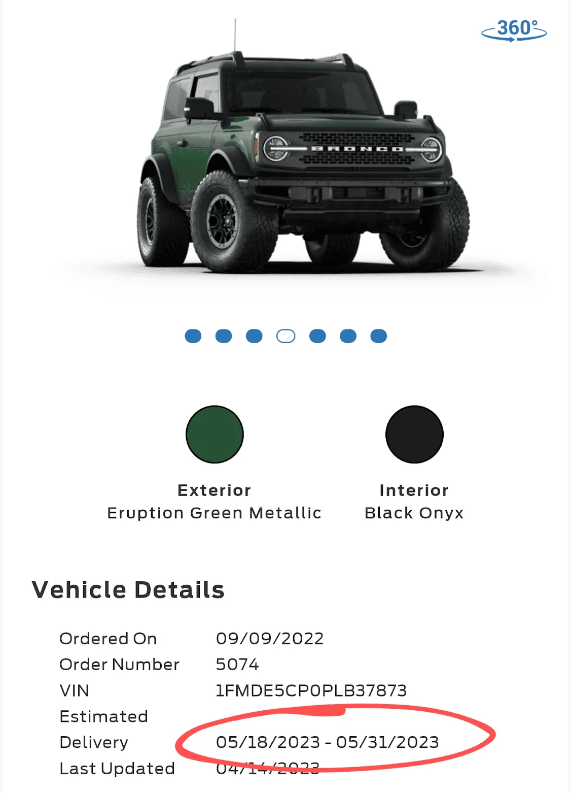 Ford Bronco Bronco Build Week 4/10/2023 1681622958915