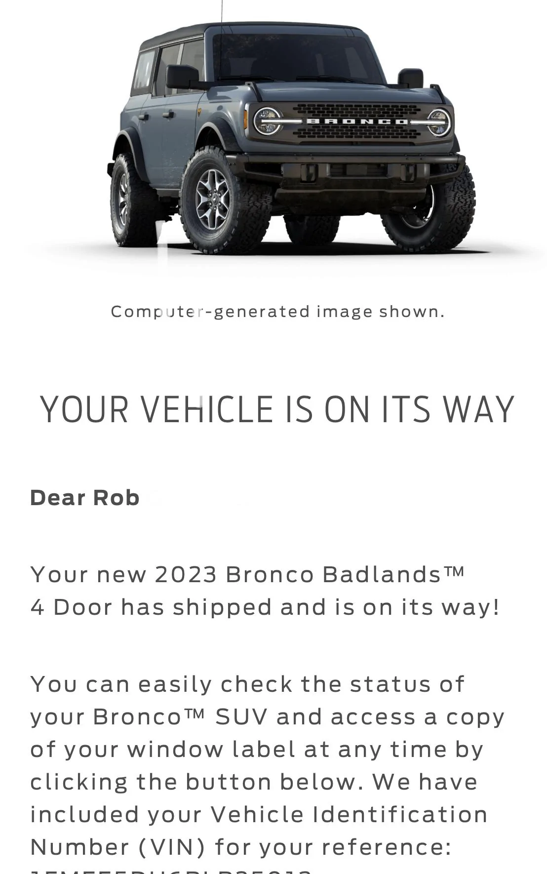 Ford Bronco 03/06/2023 Build Week 7E5A5903-BA0A-4604-87E5-0E74E4155210