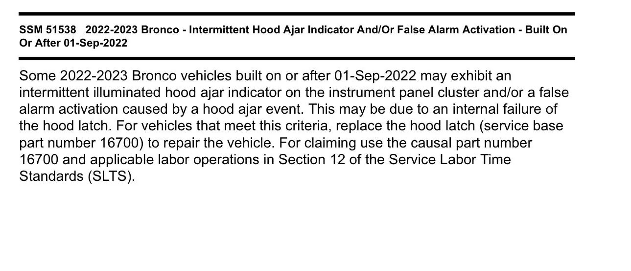 Ford Bronco Hood ajar notification while driving down the road? IMG_0853