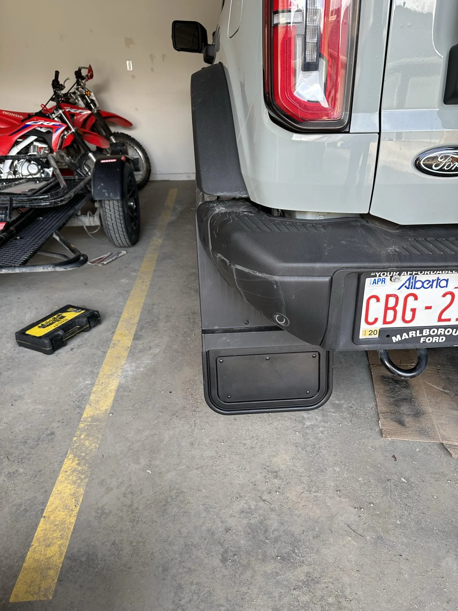 Ford Bronco Mudflaps installed on non-sas badlands. Molded on front, Gatorback on the rear. IMG_0470