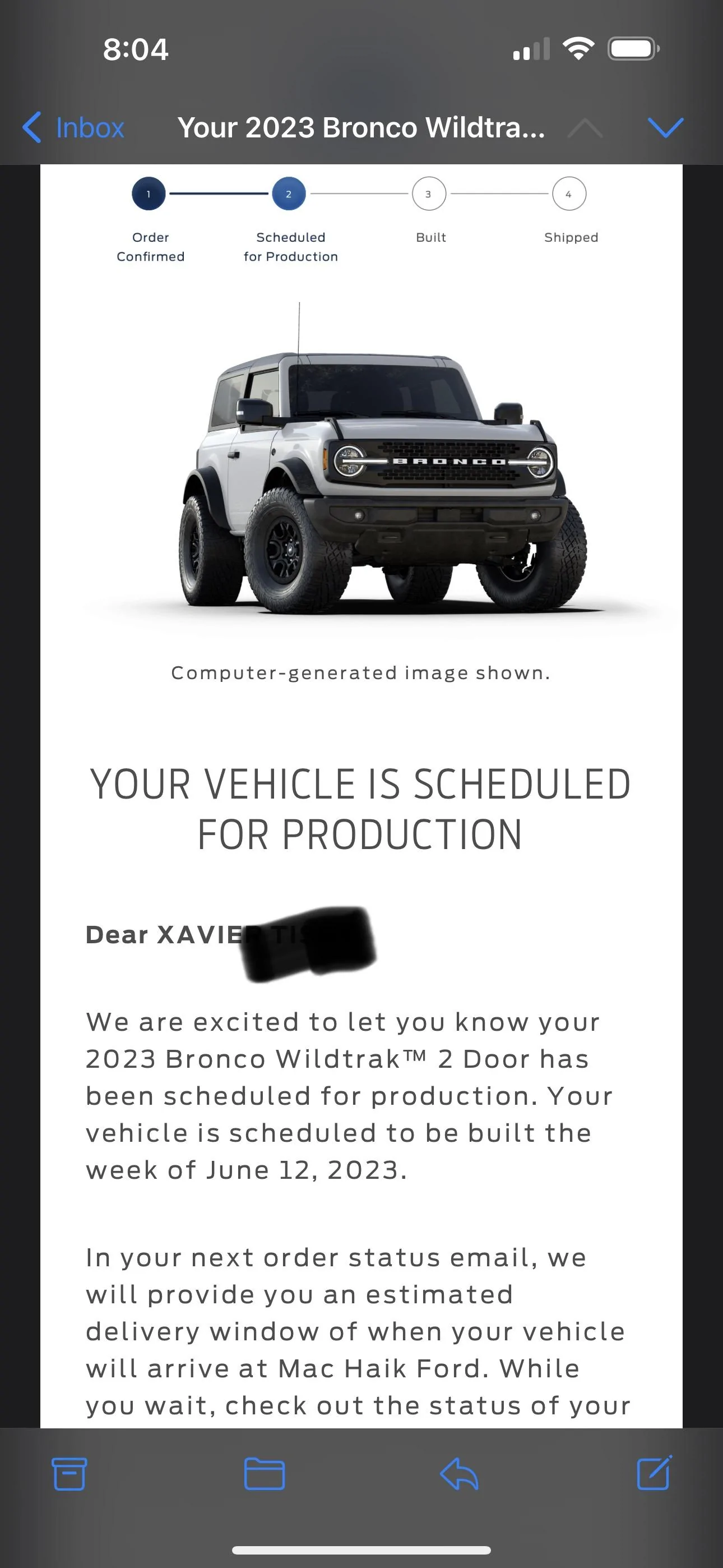 Ford Bronco Placed my 2023 Bronco Order! ... Post Yours! 4414089B-6CCE-47EA-8A7F-E269B9059997