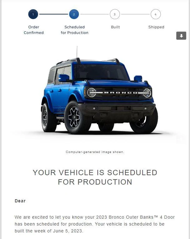 Ford Bronco OBX & WT Orders:  Scheduled or Unscheduled?  Cloth or Leather? Scheduled