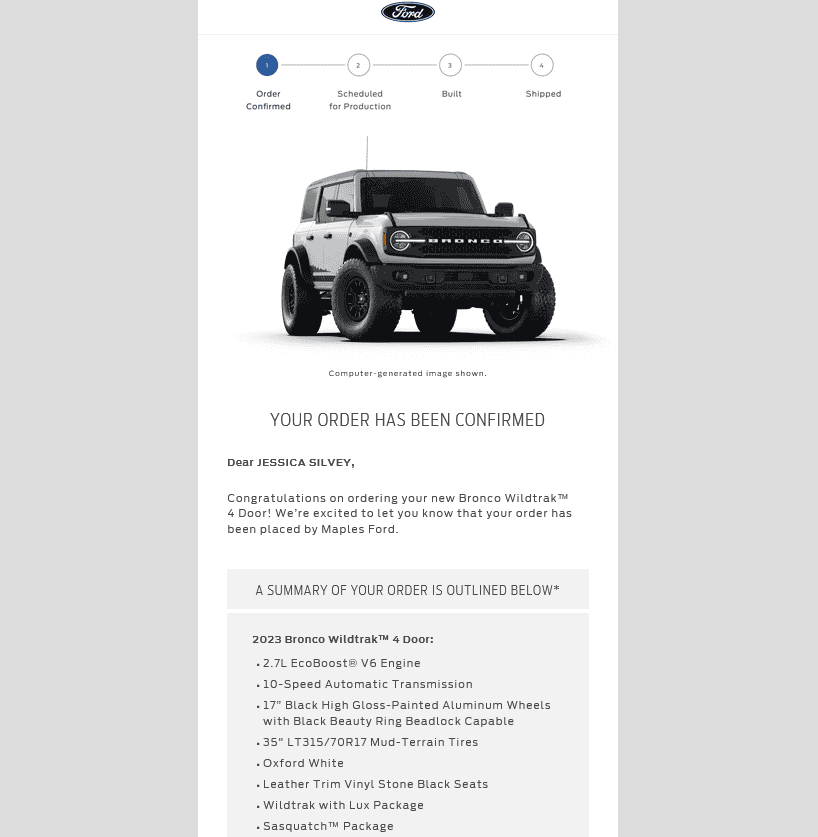 Ford Bronco 3/20/2023 Build Week with spreadsheet Screenshot 2023-03-27 at 17-33-06 Your 2023 Bronco Wildtrak™ Order