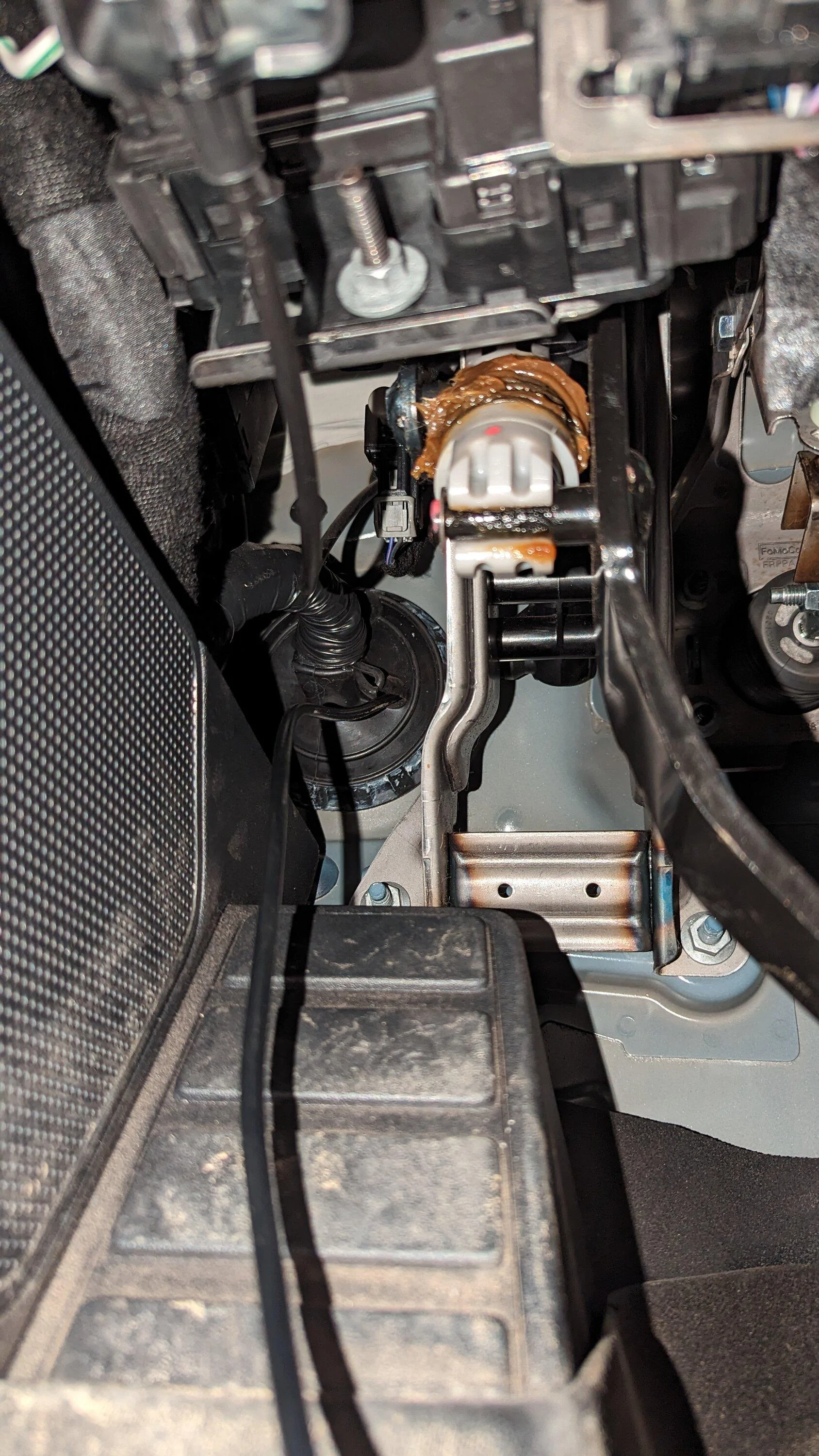 Ford Bronco Firewall pass-through for power supply on 7MT. PXL_20230422_231652186