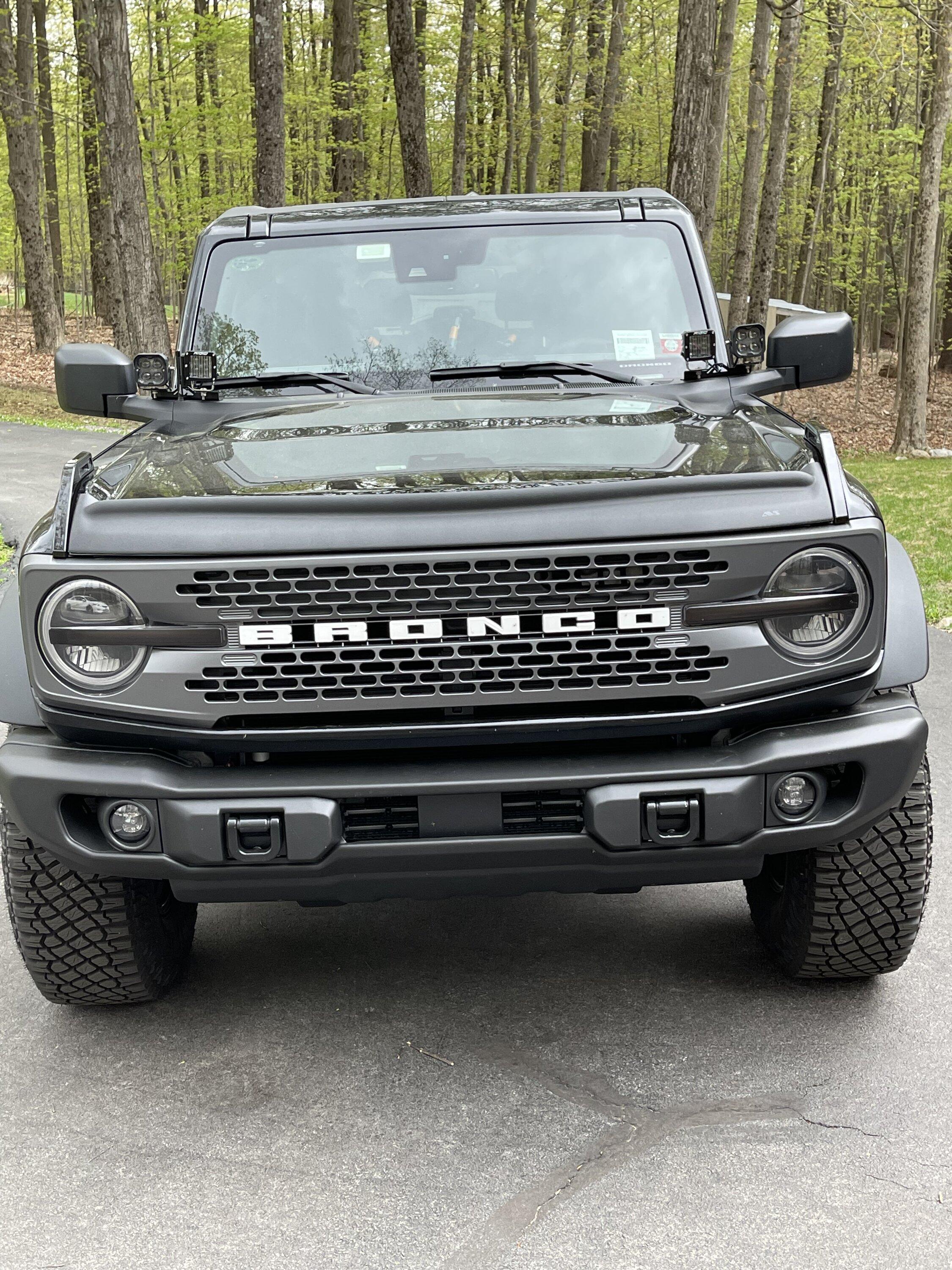 Ford Bronco Installed IAG I-Line Raptor Style Grille on 2023 BadSquatch IMG_4453