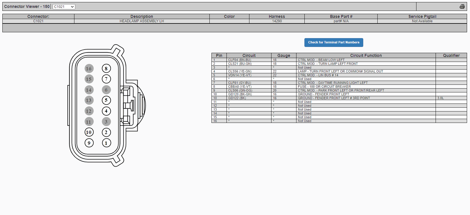 Ford Bronco Headlight plug diagram 1682437066100