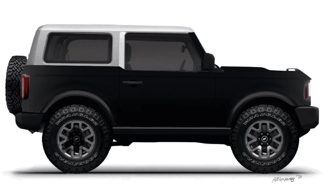 Ford Bronco Bronco 2 Door preview renderings (with white top) Screen Shot 2020-03-16 at 1.05.29 PM