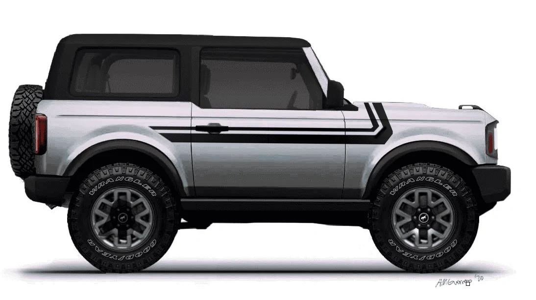 Ford Bronco Bronco 2 Door preview renderings (with white top) Screen Shot 2020-03-16 at 1.31.28 PM