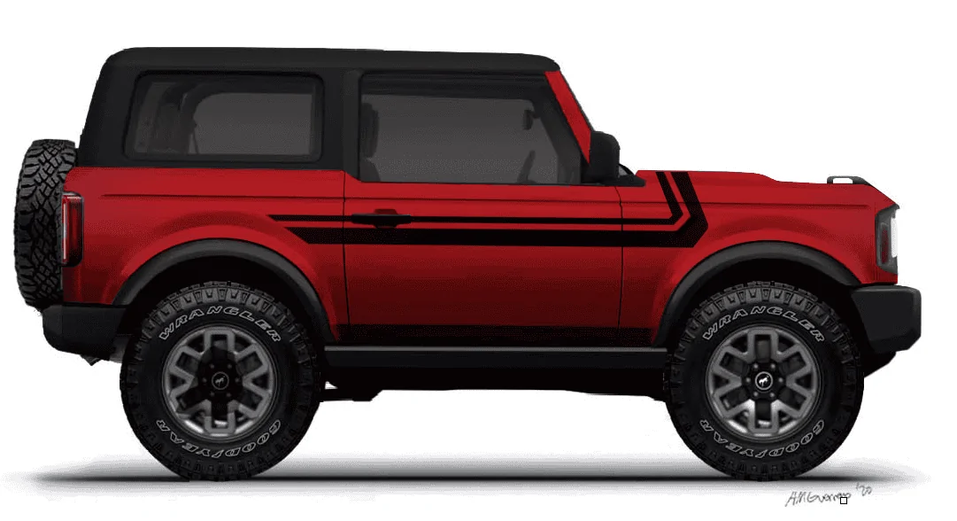 Ford Bronco Bronco 2 Door preview renderings (with white top) Screen Shot 2020-03-16 at 1.31.48 PM