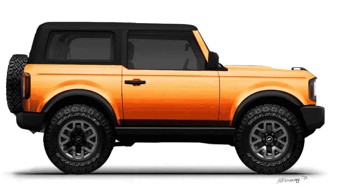 Ford Bronco Bronco 2 Door preview renderings (with white top) Screen Shot 2020-03-16 at 1.49.26 PM