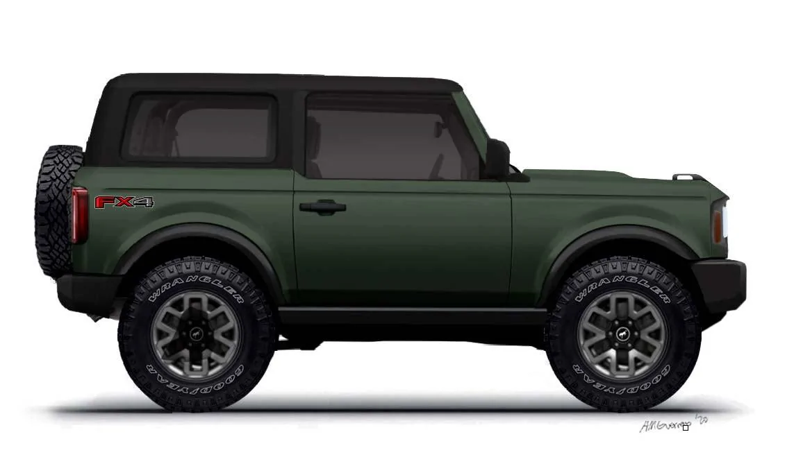 Ford Bronco Bronco 2 Door preview renderings (with white top) 4dgorsett