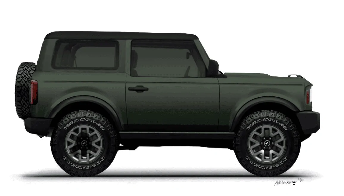 Ford Bronco Bronco 2 Door preview renderings (with white top) 1584558130462