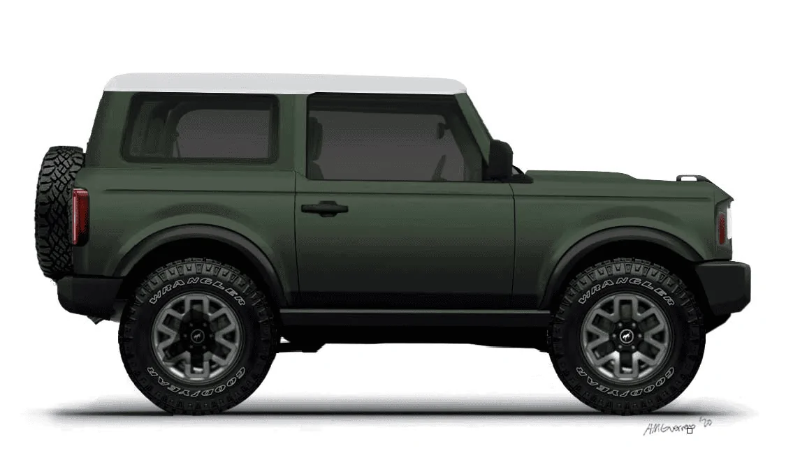 Ford Bronco Bronco 2 Door preview renderings (with white top) 1584558152470